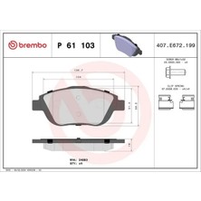 Brembo P61103 On Fren Balatasi 1607083180 1611140580 161140580