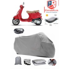 Autozel Vespa Lx 125 Motor Brandası Gri Arka Çanta Uyumlu Motorsiket Brandası Motor Örtüsü Çadır Su Geçirmez Motosiklet Kılıfı Motor Brandası