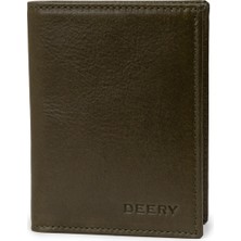 Deery Erkek Hakiki Deri Haki Dikey Cüzdan - 00216MHAKZ01