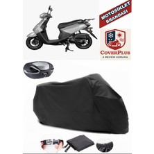 Autozel Apec Ps5 Motor Brandası Siyah Arka Çanta Uyumlu Motorsiket Brandası Motor Örtüsü Çadır Su Geçirmez Motosiklet Kılıfı Motor Brandası