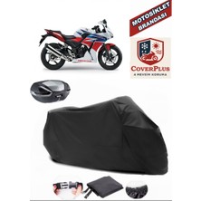 Autozel Honda Cbr 250 R Motor Brandası Siyah Arka Çanta Uyumlu Motorsiket Brandası Motor Örtüsü Çadır Su Geçirmez Motosiklet Kılıfı Motor Brandası