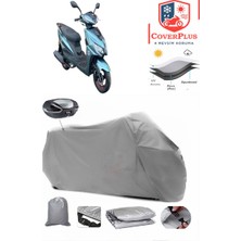 Autozel Arora Bravo 50 Motor Brandası Gri Arka Çanta Uyumlu Motorsiket Brandası Motor Örtüsü Çadır Su Geçirmez Motosiklet Kılıfı Motor Brandası
