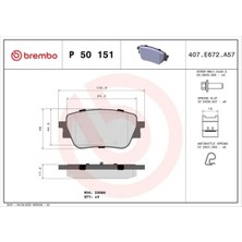 Brembo P50151 Arka Fren Balatasi A0004204502 A0004205203 A0004205703