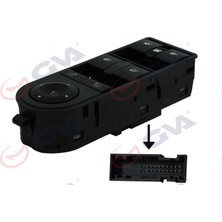 GVA Mtxdpn Cam Açma Kapama Anahtari Sol Astra H-Zafira B Dörtlü Çerçeveli Dikiz Ayna Kont.