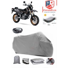 Autozel Suzuki DRZ400 Sm Motor Brandası Gri Arka Çanta Uyumlu Motorsiket Brandası Motor Örtüsü Çadır Su Geçirmez Motosiklet Kılıfı Motor Brandası