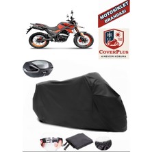 Autozel Yuki Tekken 125 Motor Brandası Siyah Arka Çanta Uyumlu Motorsiket Brandası Motor Örtüsü Çadır Su Geçirmez Motosiklet Kılıfı Motor Brandası