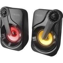 Binbir Göz Bilgisayar Mikado MD-X27 2.0 Multimedia 3W-2 Siyah 5V USB LED Işıklı Speaker Hoparlör