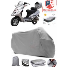 Autozel Bisan Pasific 125 Motor Brandası Gri Motorsiket Brandası Motor Örtüsü Çadır Su Geçirmez Motosiklet Kılıfı Motor Brandası