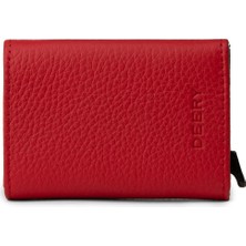 Deery Hakiki Deri Kırmızı Mekanizmalı Dikey Erkek Cüzdanı - 00632MKRMZ01