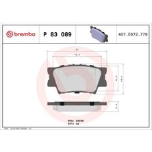 Brembo P83089 Arka Fren Balatasi 0446602220 0446606060 0446606070