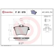 Brembo P61079 Arka Fren Balatasi 1617264780 425279 425326