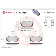 Brembo P30056 On Fren Balatasi 581012SA50 581012SA51 581012SA70