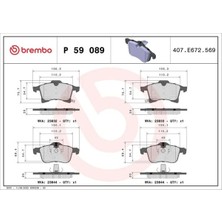 Brembo P59089 On Fren Balatasi 1605099 1605264 93189698