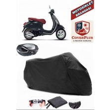 Coverall Vespa Primavera 50 Siyah Arka Çanta Uyumlu Motorsiket Brandası Motor Örtüsü Çadır Su Geçirmez Motosiklet Kılıfı Motor Brandası