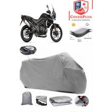 Coverall Triumph Tiger 800 Xrx Arka Çanta Uyumlu (Gri) Motorsiket Brandası Motor Örtüsü Çadır Su Geçirmez Motosiklet Kılıfı Motor Brandası