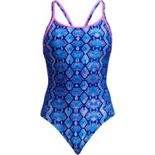 Funkita Db Blue Viper Kadın Yüzücü Mayosu-Klora Dayanıklı ve Rahat