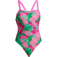 Funkita Bf Tropic Palm Kadın Yüzücü Mayosu – Geniş Askılı, Açık Sırtlı