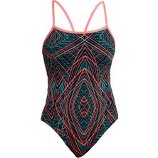 Funkita Secure Spiro Mint Kadın Özel Gün Korumalı Yüzücü Mayosu – Ince Askılı, Emici Pedli