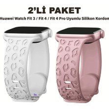 Dexmon Huawei Watch Fit 3 / Fit 4 / Fit 4 Pro Uyumlu Leopar Desenli 2’li Silikon Kordon Seti