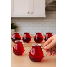 İliva 6'lı Isıya Dayanıklı Kulplu Çay Bardağı Modern Tasarım Borosilikat Cam Set