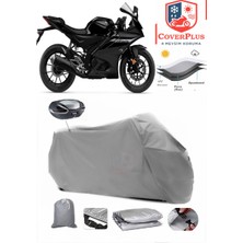 Coverall Yamaha  Yzf R125 Arka Çanta Uyumlu (Gri) Motorsiket Brandası Motor Örtüsü Çadır Su Geçirmez Motosiklet Kılıfı Motor Brandası