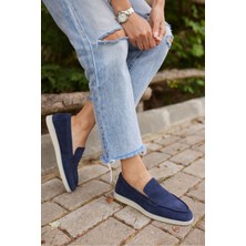 Angelina Jones Amor Kadın Tutun Nude Gercek Suet Loafer Ayakkabı