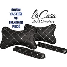 Her Araca Uyumlu Lacasa Automotive Oto Yastık - Emniyet Kemer Pedi Set