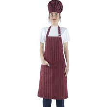 Desenli Askılı Önlük - 3005 Kırmızı Çizgi