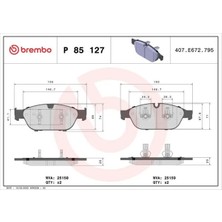 Brembo P85127 On Fren Balatasi 4G0698151AG 4G0698151AJ 4G0698151B