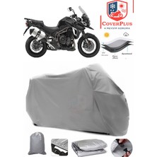 Coverall Triumph Tiger Explorer Xc Gri Motorsiket Brandası Motor Örtüsü Çadır Su Geçirmez Motosiklet Kılıfı Motor Brandası