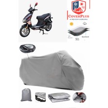 Coverall Asya As 125 T-15 Arka Çanta Uyumlu (Gri) Motorsiket Brandası Motor Örtüsü Çadır Su Geçirmez Motosiklet Kılıfı Motor Brandası
