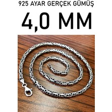 Takı Dükkanı Zincir Yuvarlak Kral Model Gümüş Erkek Kolye MSN18Y