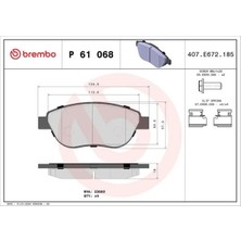 Brembo P61068 On Fren Balatasi 1014029390 1609816580 1611718780