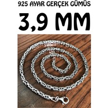 Takı Dükkanı Zincir Kare Kral Model Gümüş Erkek Kolye  MSN18K