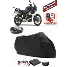 Coverall Moto Guzzi Stelvio 1200 4V Siyah Arka Çanta Uyumlu Motorsiket Brandası Motor Örtüsü Çadır Su Geçirmez Motosiklet Kılıfı Motor Brandası