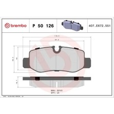 Brembo P50126 Arka Fren Balatasi A4474200120 A4474200320 A4474206700