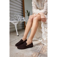 Angelina Jones Milly Kadin Lacivert Suet Loafer Babet Ayakkabi
