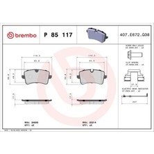 Brembo P85117 Arka Fren Balatasi 4H0698451A 4H0698451L