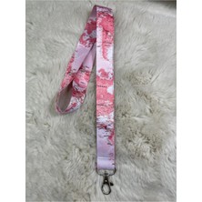 Hediyebum Pembe Dünya Haritası Boyun Askısı