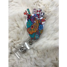 Hediyebum Otantik Motifli Kalp Yoyo Kartlık