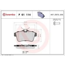 Brembo P61114 Arka Fren Balatasi 1608520680 1608681680 1611838080
