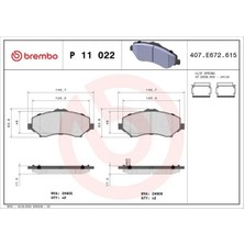 Brembo P11022 On Fren Balatasi 068003701AB 2AMV3701AA 2AMV3762AB