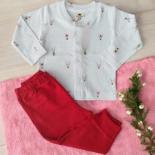 Noel Çıtçıtlı Bebe Penye Ikili Takım Kırmızı