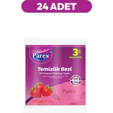 Parex Çilek Kokulu 3'lü Temizlik Bezi 24 Paket