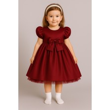 Nsm Kız Çocuk Ön Arka Fiyonk Detaylı Yaka Incili Balo Parti Mezuniyet Doğum Günü Elbise