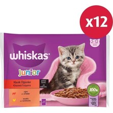 Whiskas Yavru Etli Kedi Maması 4'lü 340 gr 12X