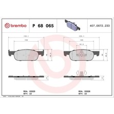 Brembo P68065 On Fren Balatasi 410604682R 410605536R 8660005291