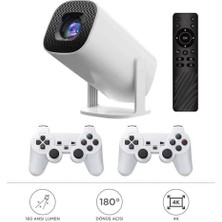 Kaufhier Max Mini Beyaz Taşınabilir Retro Video Konsolu Android Akıllı Projektör Projeksiyon P30