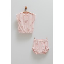Berry Days Havlu Kumaş Tshırt Kısa Şort Takım Pembe