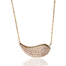 Masaliko Melek Kanadı Ithal Gümüş Kolye MS3164, 925 Ayar Gümüş